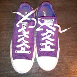 Converse Purple Lace Low Top Sneakers